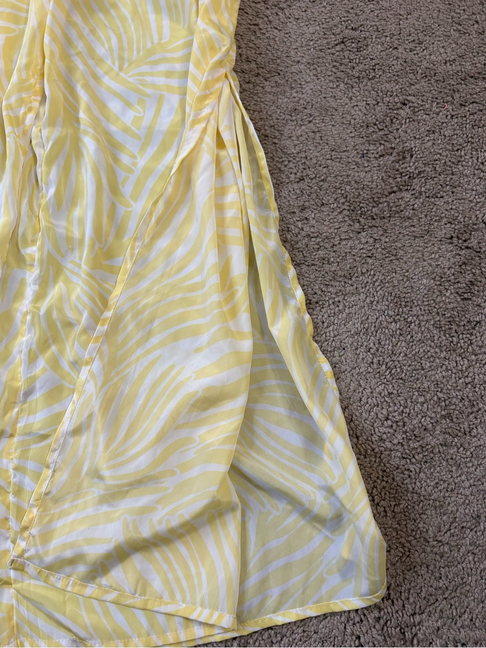 Yellow Printed Strapless Wide-Leg Jumpsuit with Drawstring Waist - Picture 6 of 6